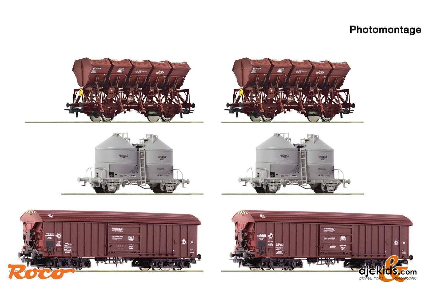 6 piece display: open cars, DB