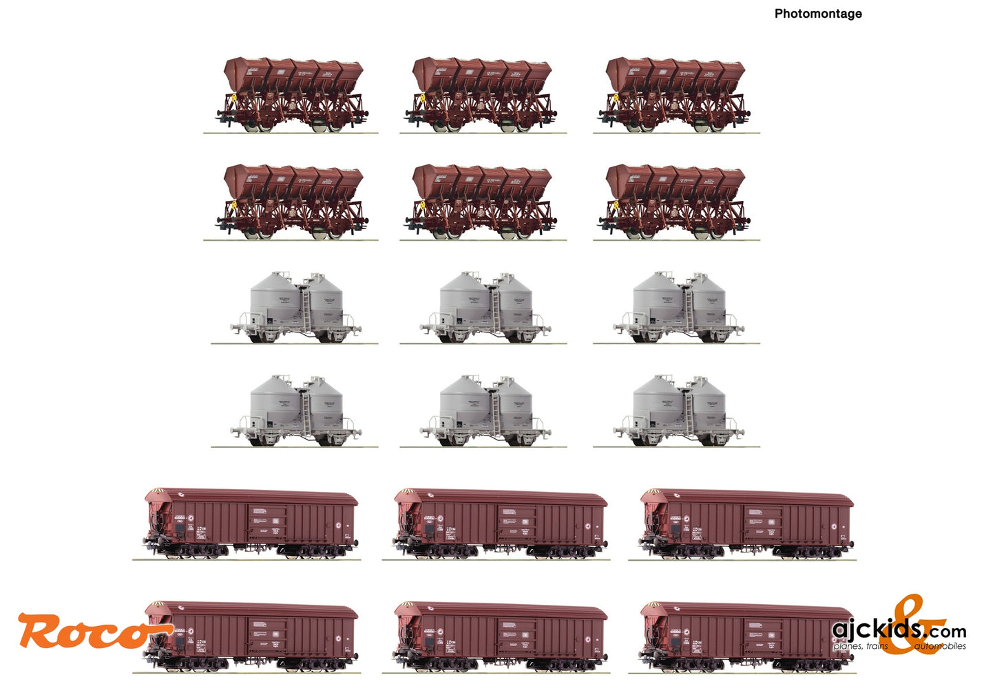 18 piece display: open cars, DB