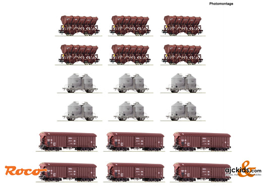 18 piece display: open cars, DB