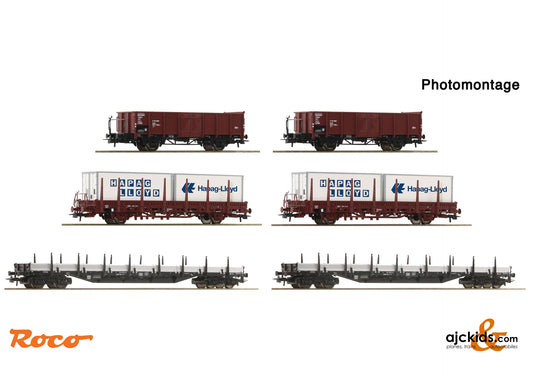 6 piece display: goods wagons, DB