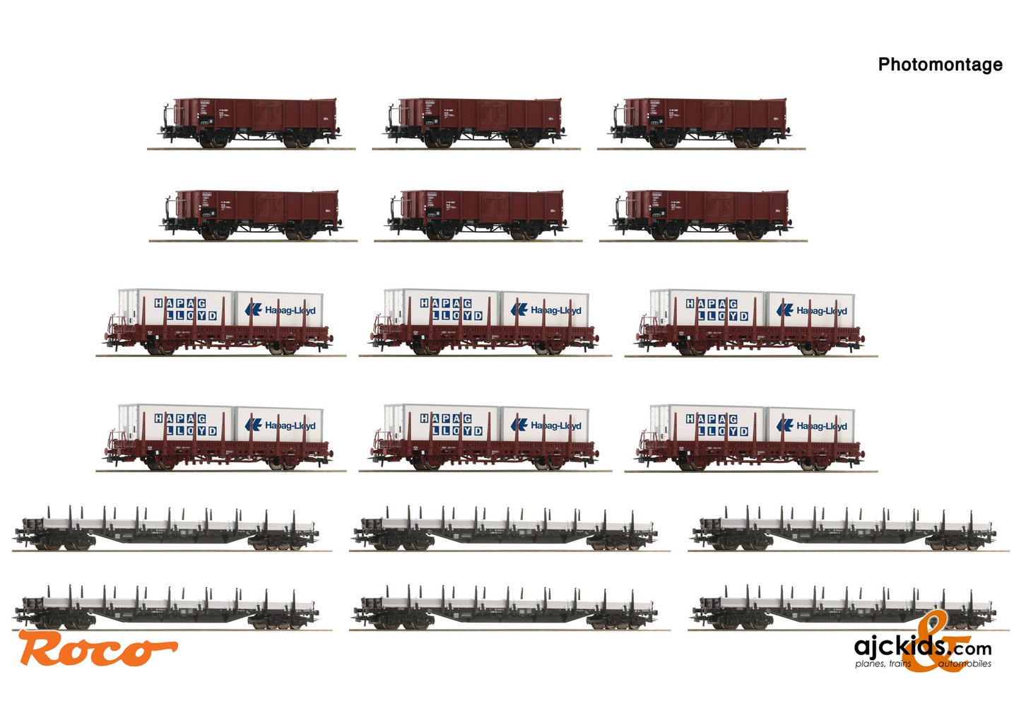 18 piece display: goods wagons, DB