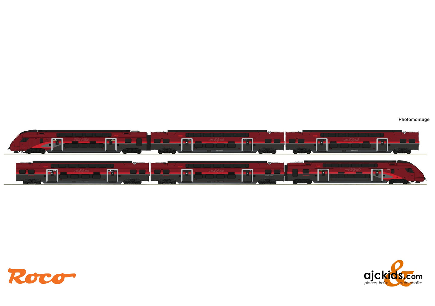6pc Set Railjet Doubledeck ÖBB DC