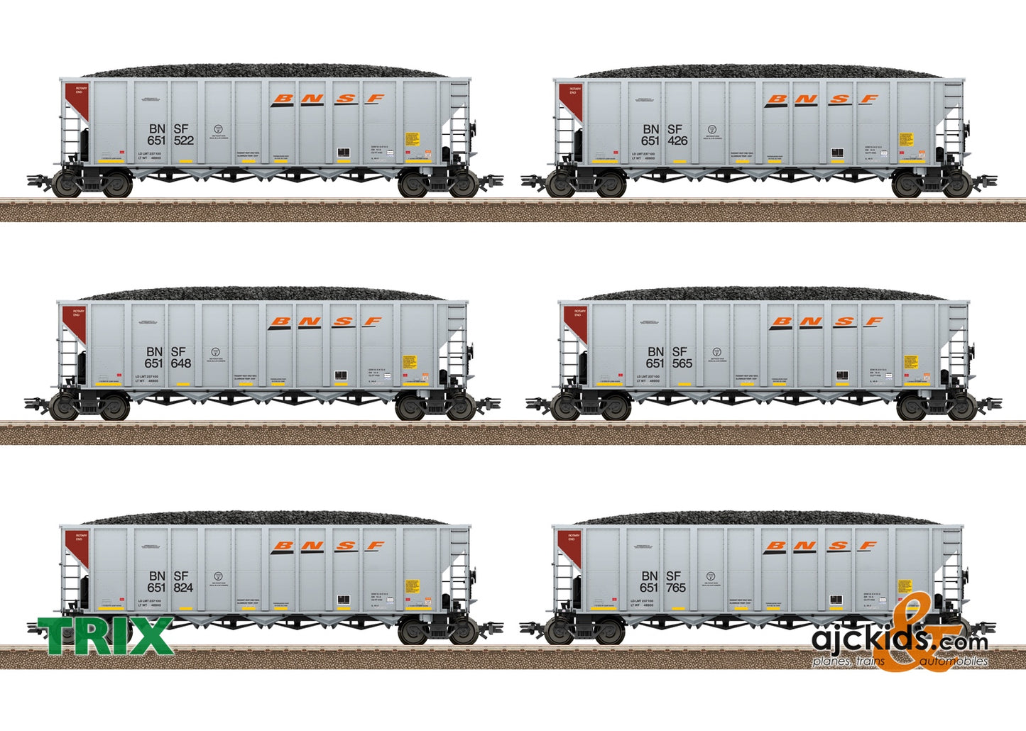 Trix 24911 - BNSF Hopper Car Set, Era VI