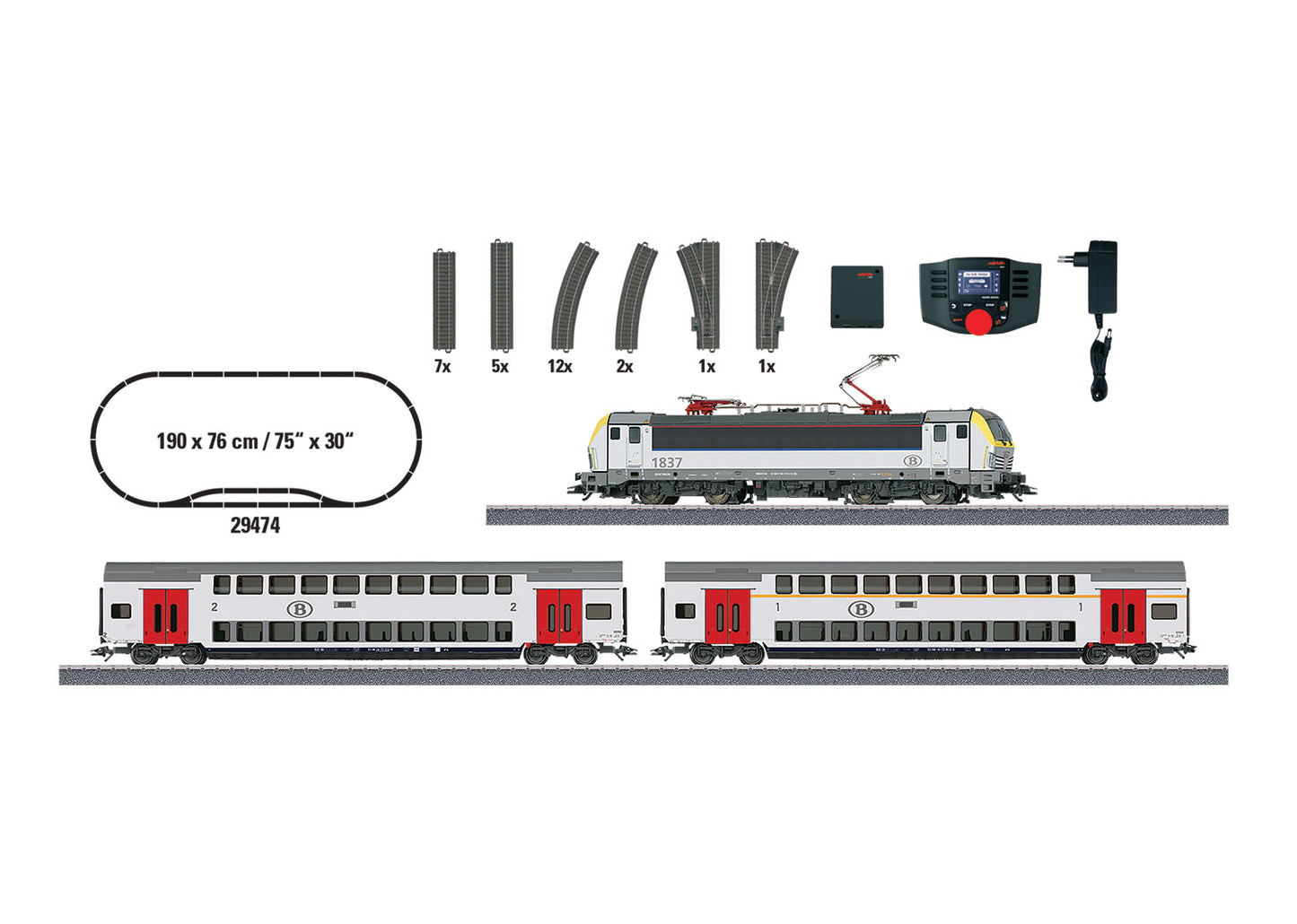 Marklin 29474 - EuroSprinter Passenger Train Digital Starter Set