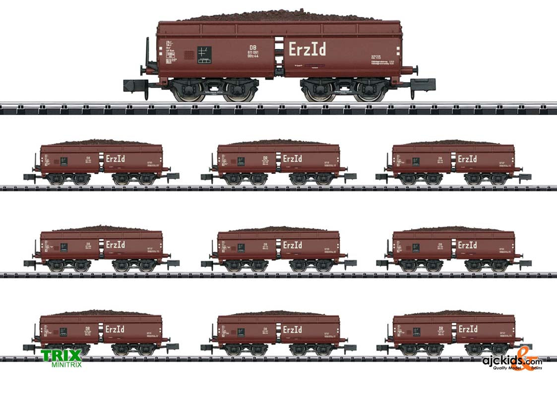 Trix 15449 - Display with 10 Type Erz Id Hopper Cars