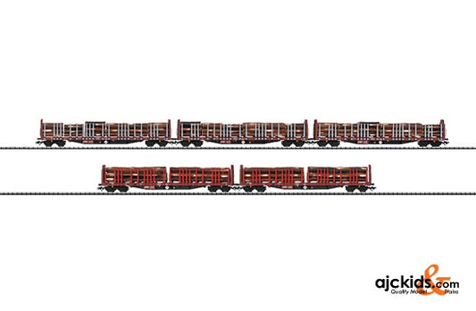 Trix 24109 - Set with 5 Wood Transport Cars