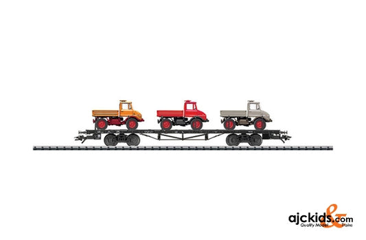 Trix 24402 - Flat Car with UNIMOG Trucks
