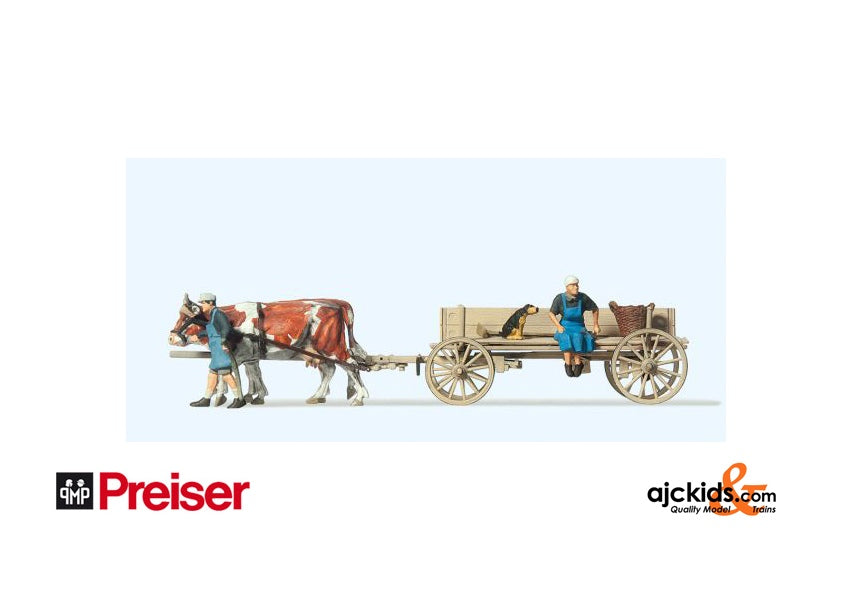 Preiser 30412 Farmers with Farm Wagon 6 pcs