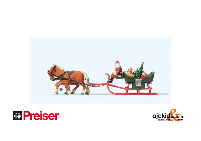 Preiser 30448 Horse/Sleigh/Father Xmas