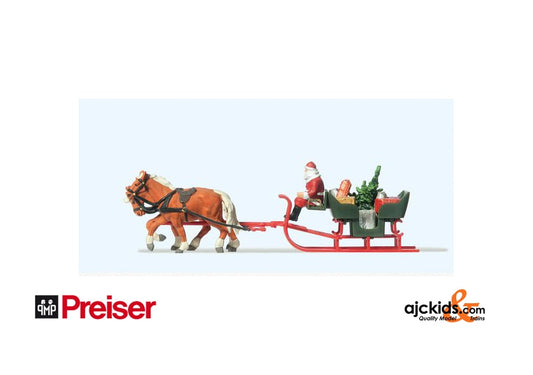 Preiser 30448 Horse/Sleigh/Father Xmas