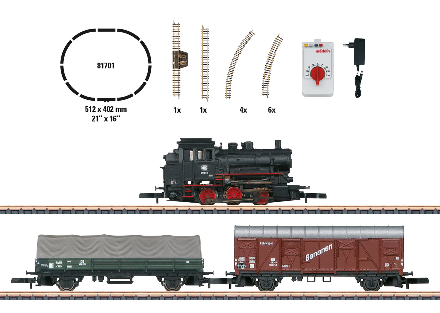 Marklin 81701 - Starter Set. Freight Train with an Oval of Track at Ajckids.com