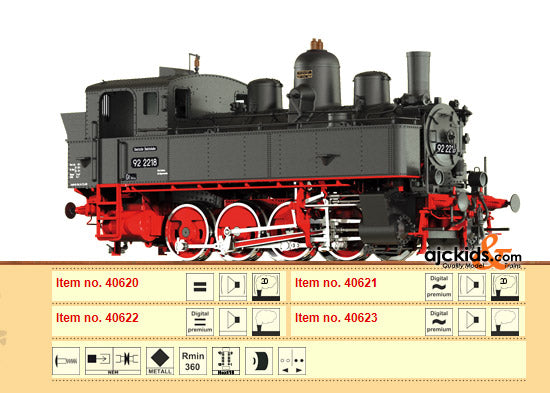 Brawa 40622 Steam Locomotive with Tender 92.22 DR (Digital Sound Smoke)