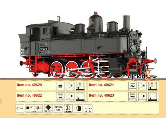 Brawa 40623 Steam Locomotive with Tender 92.22 DR (Digital Sound Smoke)