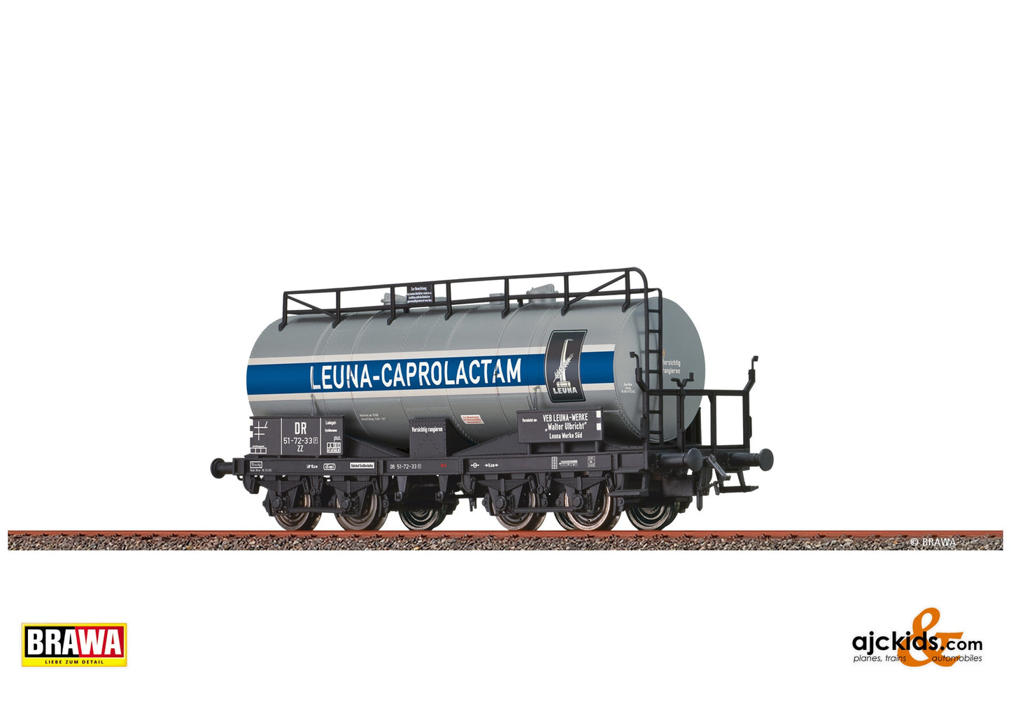 Brawa 48518 H0 Tank Car 4-axle ZZ [P] "Leuna" DR at Ajckids. MPN: 4012278485188