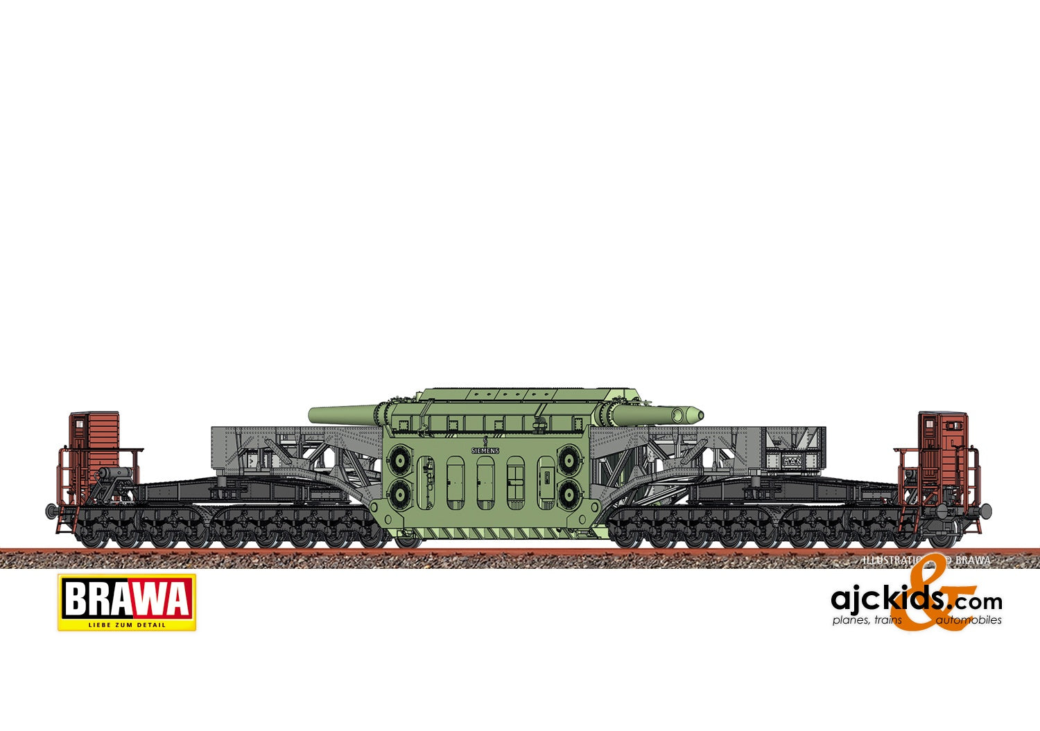 1:87 HO Brawa 50507 Schwerlastwagen SSt 125 RWE der DB für Märklin 1:87 HO Brawa 50507 Schwerlastwagen SSt 125 RWE der DB für Märklin