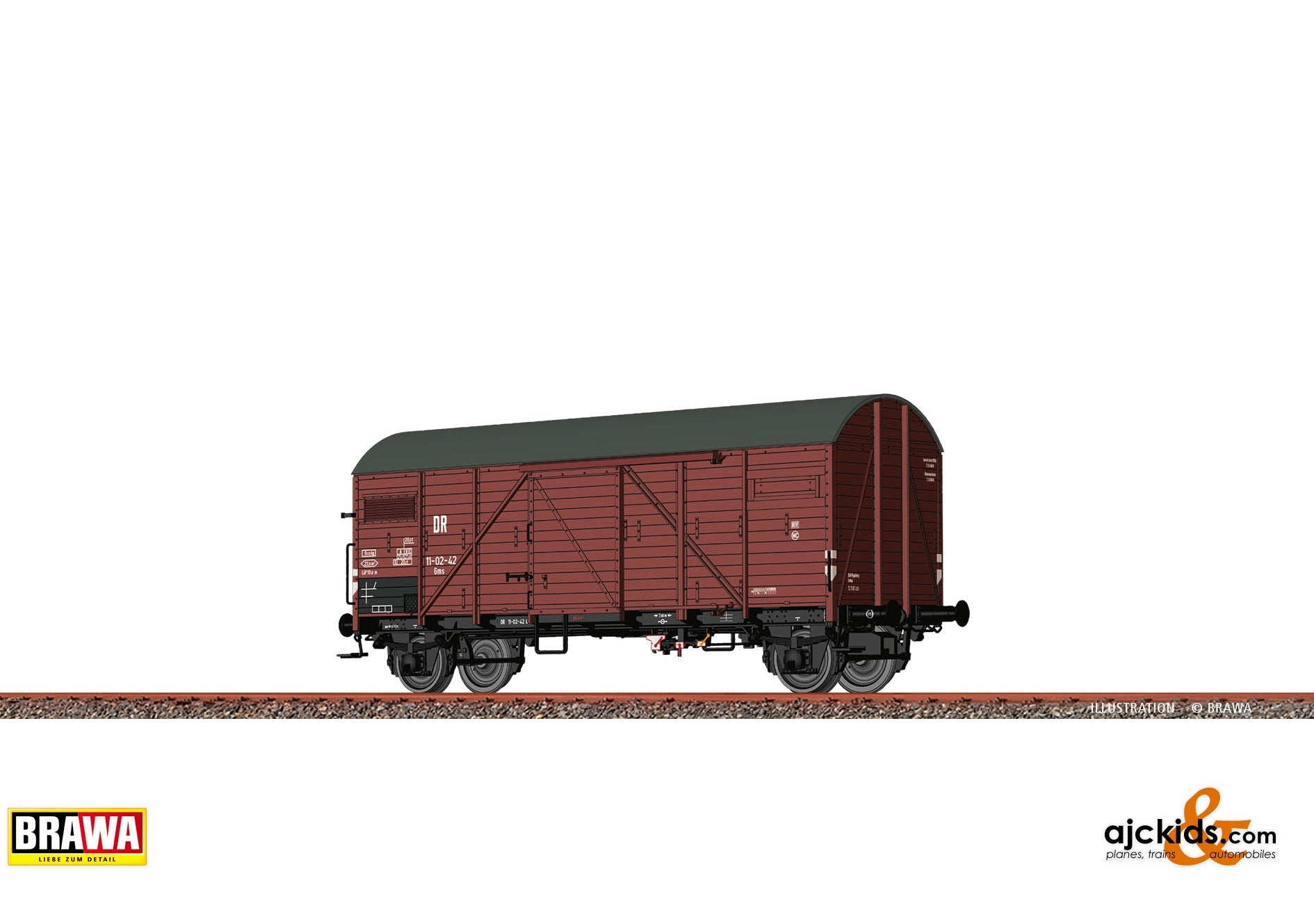 Brawa Freight Car Gms DR, Era III 41.97 at Ajckids.com