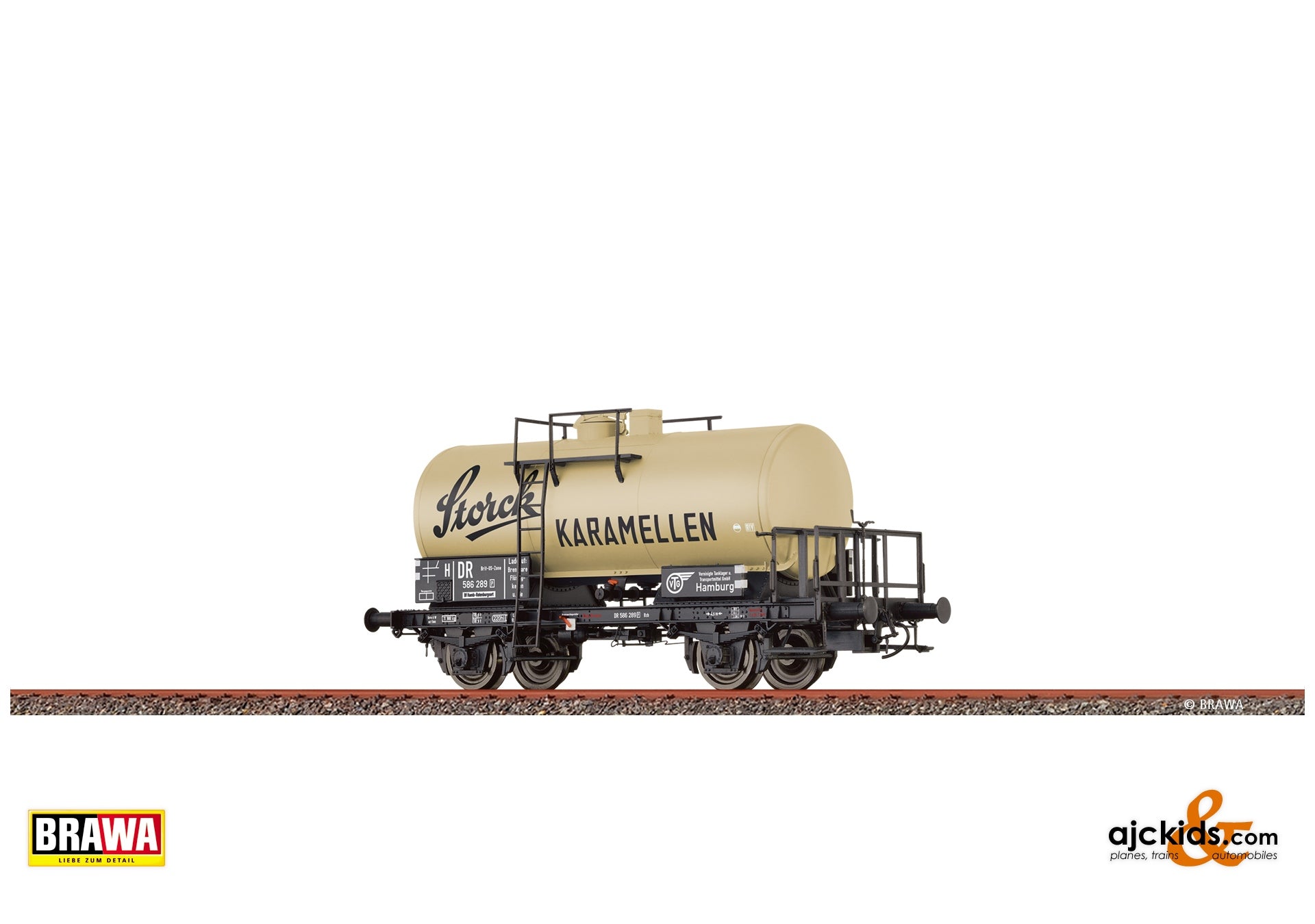 Brawa 50798 H0 Tank Car Z [P] 2-axle"Storck" DR Brit-US-Zone at Ajckids. MPN: 4012278507989