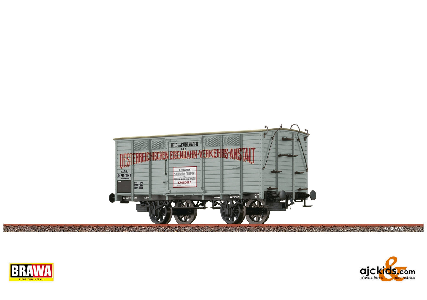 Brawa 50976 H0 Covered Freight Car Gb "OEVA" k.k.St.B. at Ajckids. MPN: 4012278509761