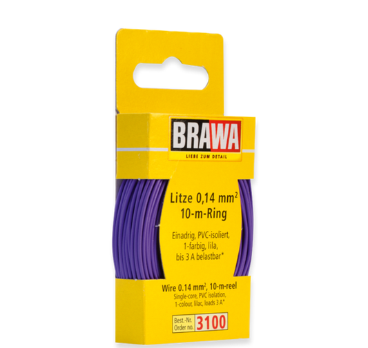 Brawa 3100 - Wire 0.14 MM² 10 m ring lilac