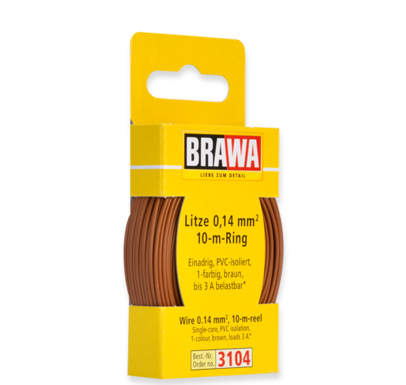 Brawa 3104 - Wire 0.14 MM² 10 m ring brown