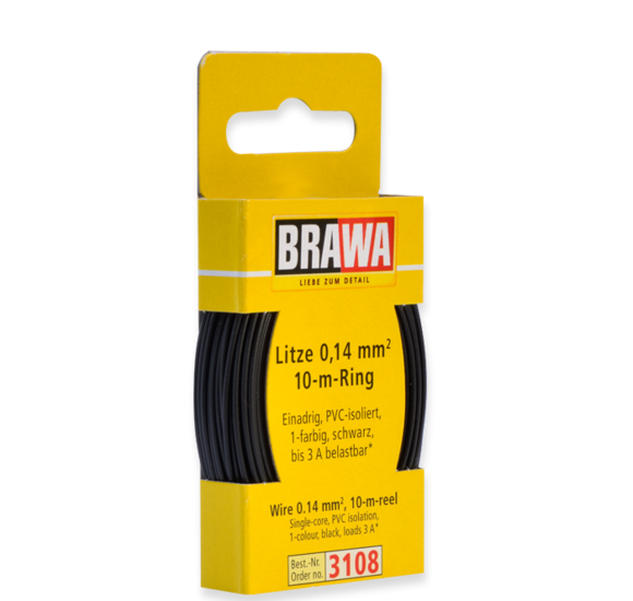 Brawa 3108 - Wire 0.14 MM² 10 m ring black