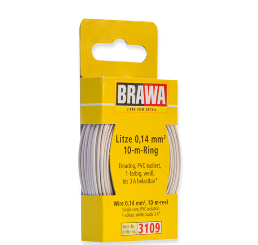 Brawa 3109 - Wire 0.14 MM² 10 m ring white