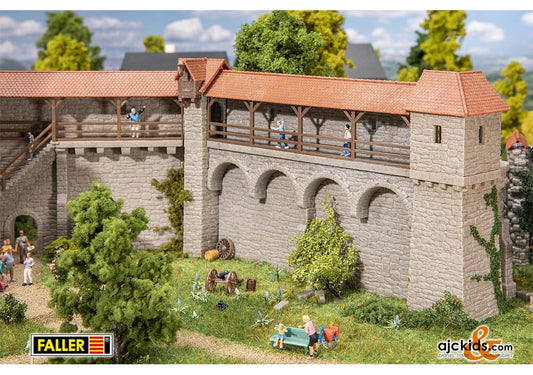 Faller 130693 - Fortified Towers Old-Town wall set at Ajckids.com