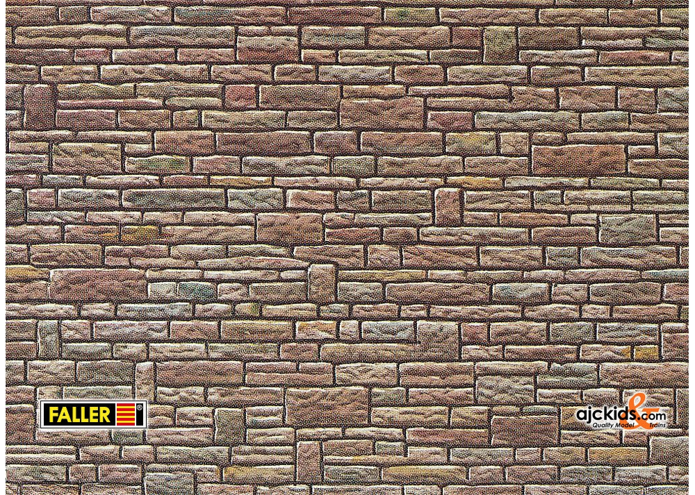 Faller 170604 - Wall card, Cut stone, green-yellow-brown