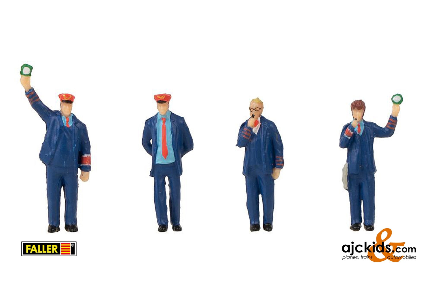 Faller 180237 - Railway staff & conductor whistle Figurine set with mini sound effect