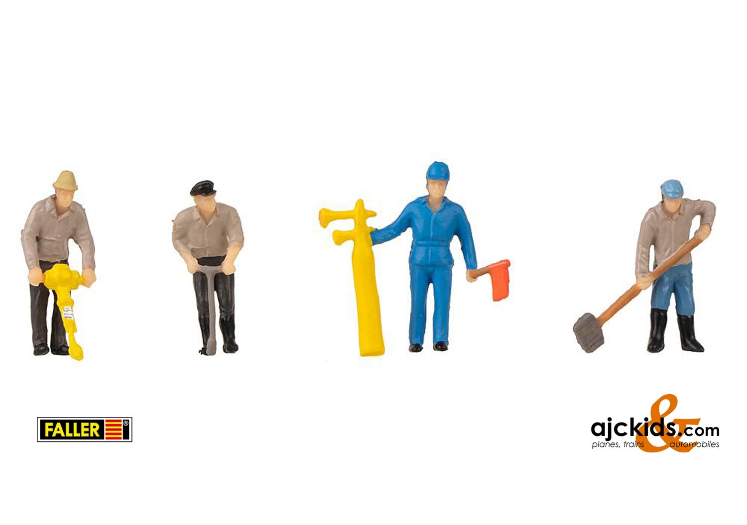 Faller 180238 - Railway construction workers & signal horn Figurine set with mini sound effect