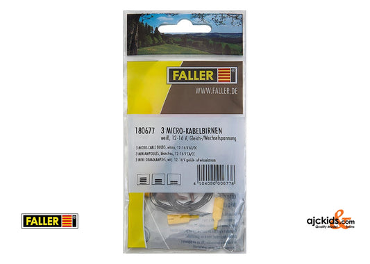 Faller 180677 - 3 Micro-cable bulb, white