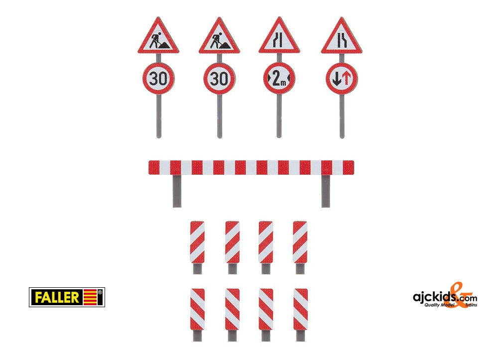 Faller 180930 - Set of building site traffic signs