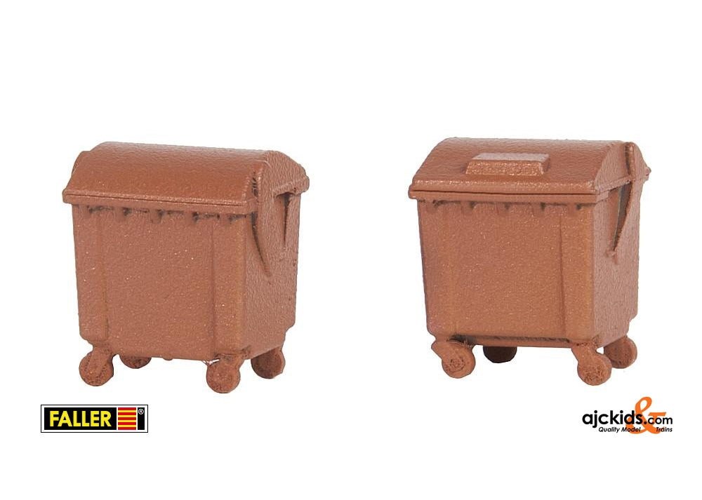 Faller 180960 - 2 Brown dustbins