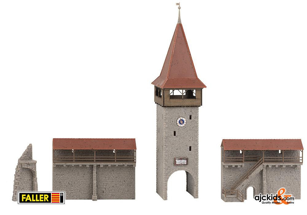 Faller 232171 - Old town tower with wall at www.ajckids.com