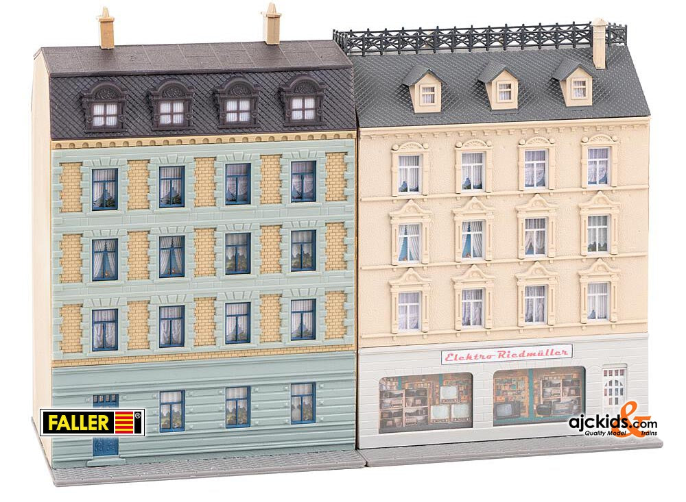Faller 232379 - Apartment buildings with electrical shop