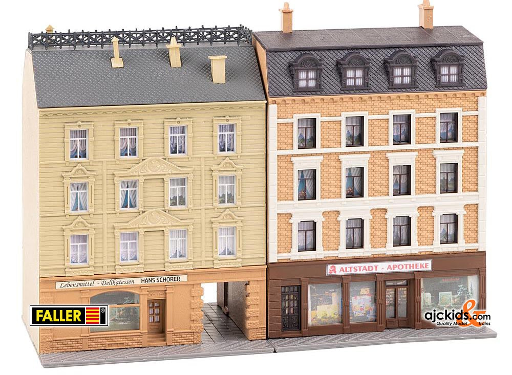 Faller 232384 - Apartment buildings with pharmacy and delicatessen shop