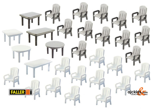 Faller 272441 - 24 Garden chairs and 6 Tables