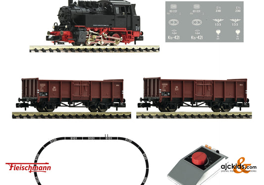 Fleischmann 5160002 - Analogue Start Set: Steam locomotive class 80 with goods train at Ajckids.com