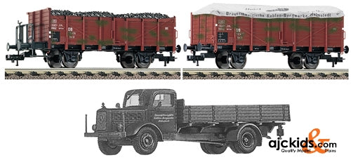 Fleischmann 521604 Set of 2 open wagons Type O with truck weathered