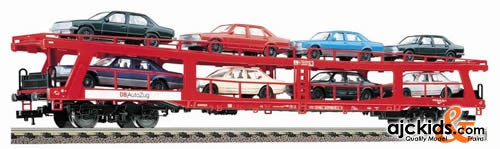 Fleischmann 5293 Double-decker car transporter in traffic red livery, type DDm.915 of the DB AG