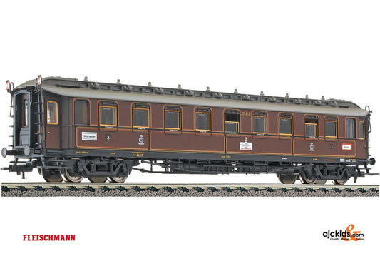 Fleischmann 580903 Express coach 3. class, type C 4u Pr08 of the K.P.E.V., with tail end indicators.