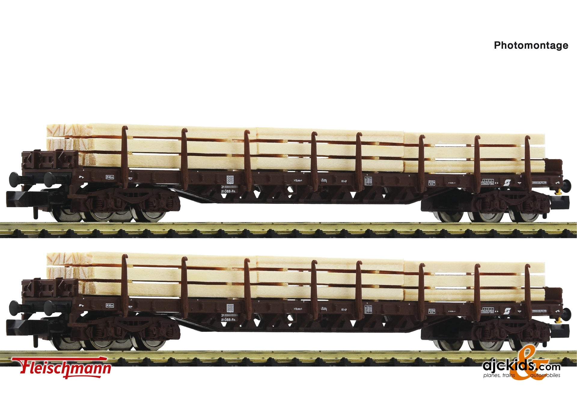 Fleischmann 6660048 - 2-piece set: Stake wagons, ÖBB, EAN: 4005575261531