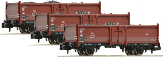 Fleischmann 820530 - 3 piece set coal transport wagons type Omm52, DB