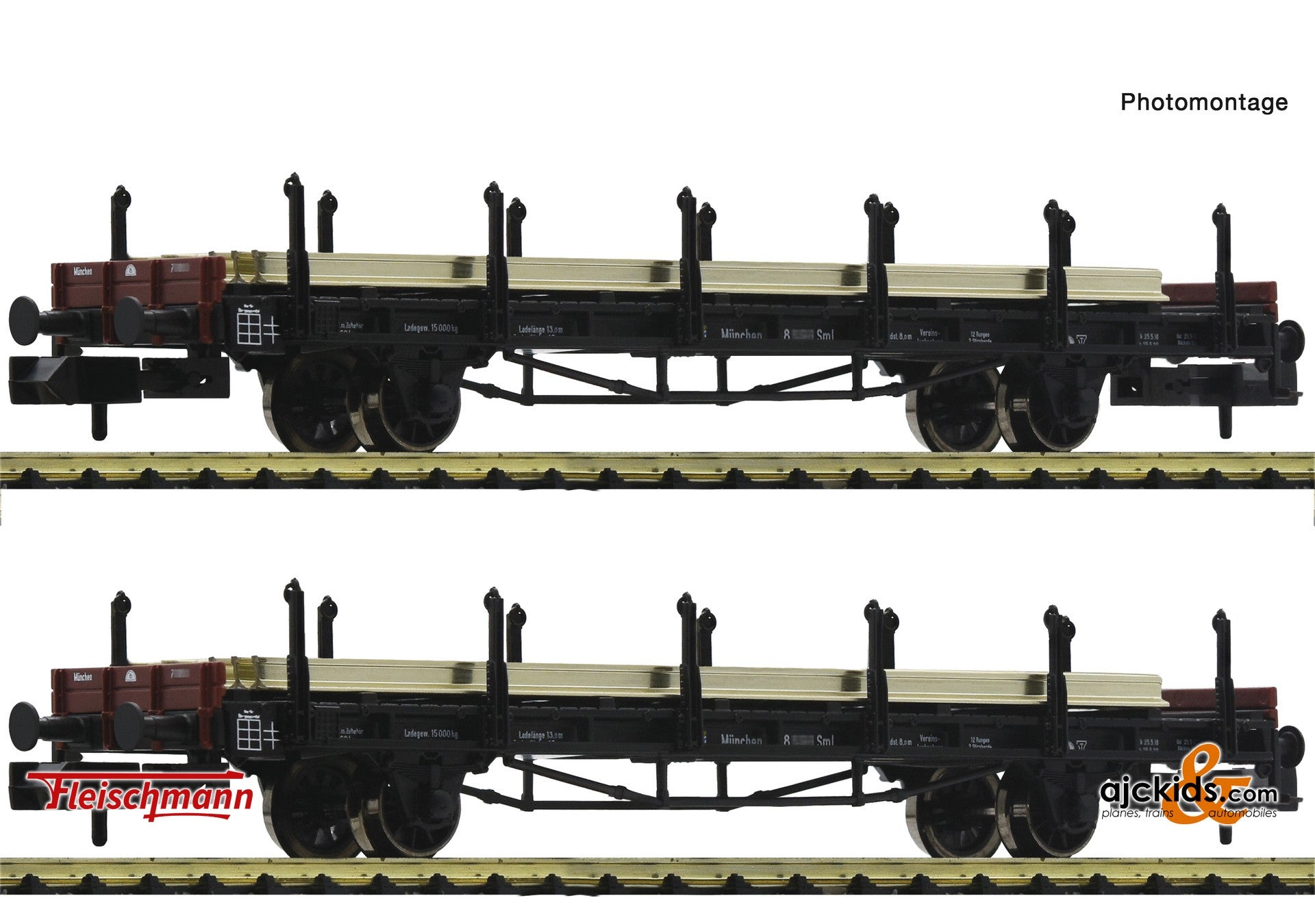 Fleischmann 823607 -2 piece set: Rail transport wagons, DRB