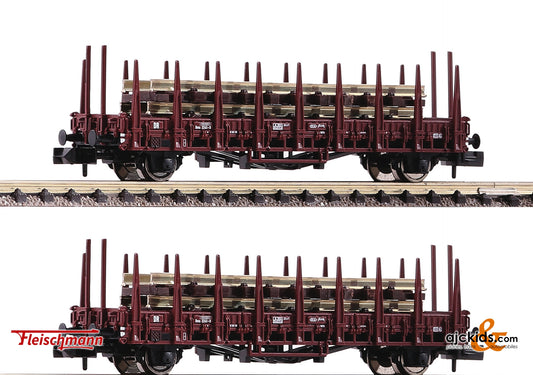 Fleischmann 825805 - 2-piece set: Stake wagons, DR at Ajckids.com