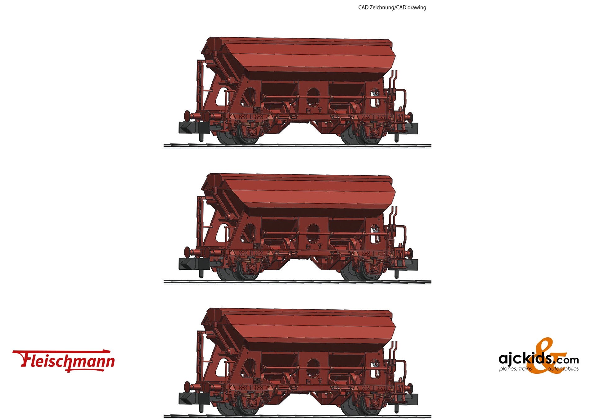 Fleischmann 830351 -3 piece set: Swing roof wagons, DB