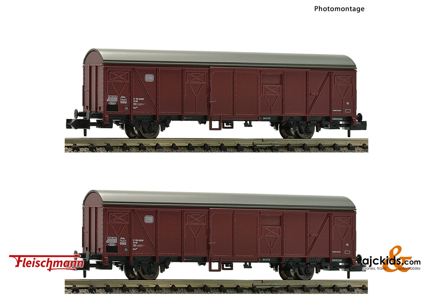 Fleischmann 831514 -2 piece set: Covered goods wagons, DB