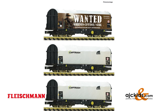 Fleischmann 837932 - 3 piece set slide tarpaulin wagons
