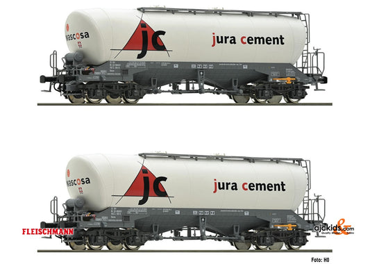 Fleischmann 848902 2 piece set silo wagons type Uacns 932; Jura Cement/Wascosa