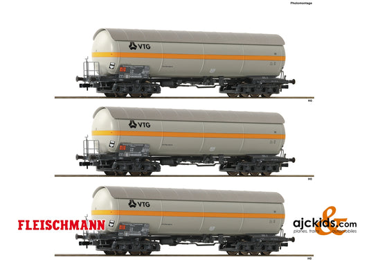 Fleischmann 849102 - 3 piece set pressure gas tank wagon